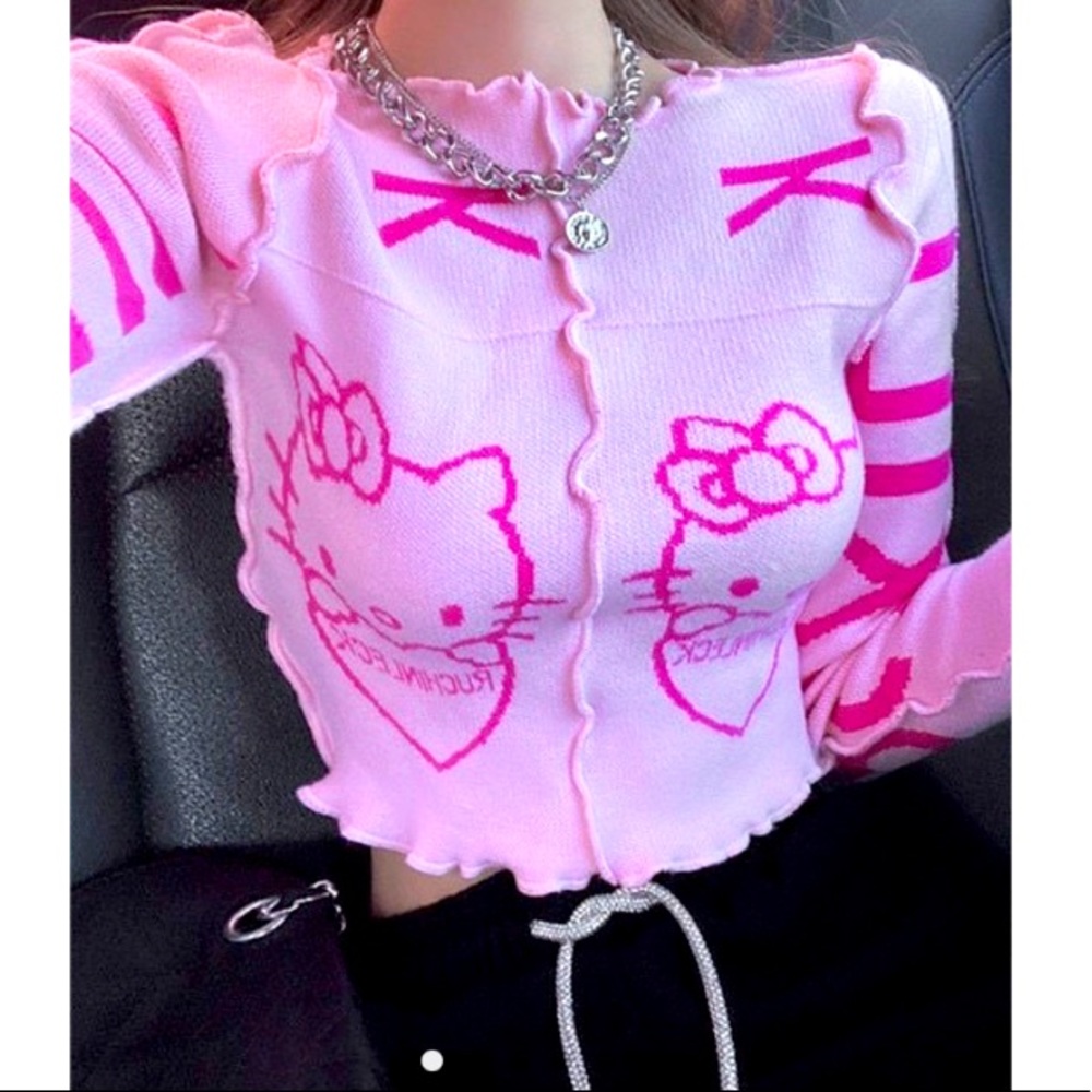NEW Hello Kitty Crop Sweater Size M